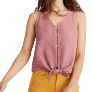 Madewell Texture & Thread Vest With Buttons And Tie  Size 2X